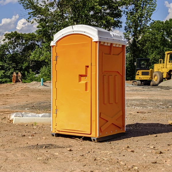 can i customize the exterior of the porta potties with my event logo or branding in Elm Creek